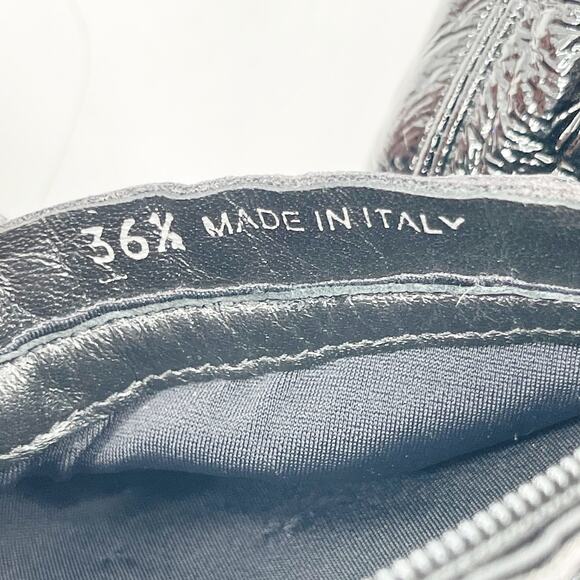 Miu Miu Black Naplak Leather Platform Knee-High Boots IT 36.5 Chunky Lug Sole - Picture 12 of 13